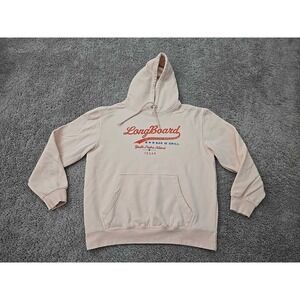 Longboard Bar & Grill Hoodie Mens L South Padre Island Texas Lane Seven Pink